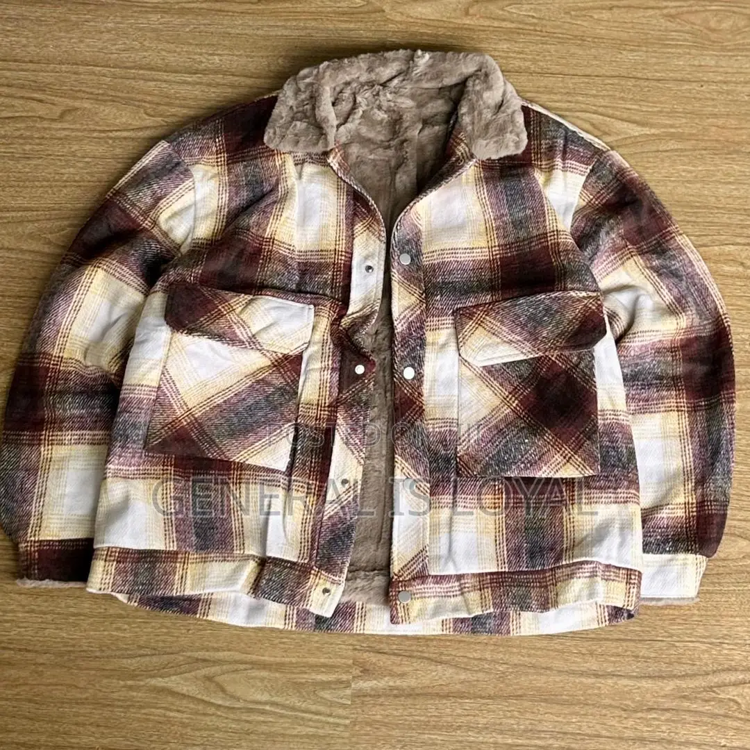 Sherpa-lined Plaid Shirt Jacket