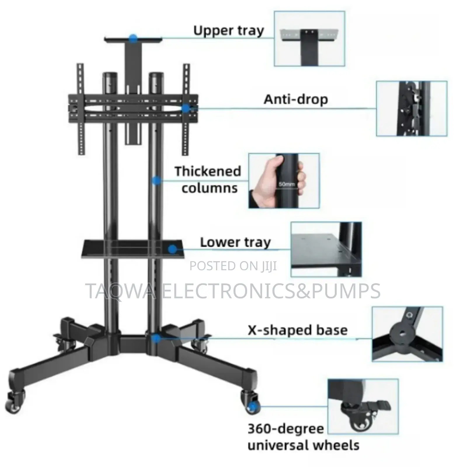 Could Take From 32 to 70 Inches \Universal Mobile Tv Stand