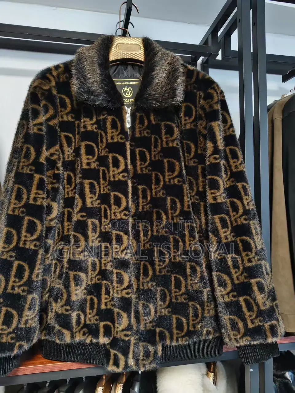 Faux Fur Wave Pattern Jacket