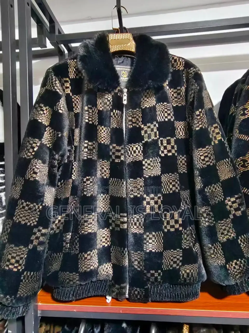 Faux Fur Wave Pattern Jacket