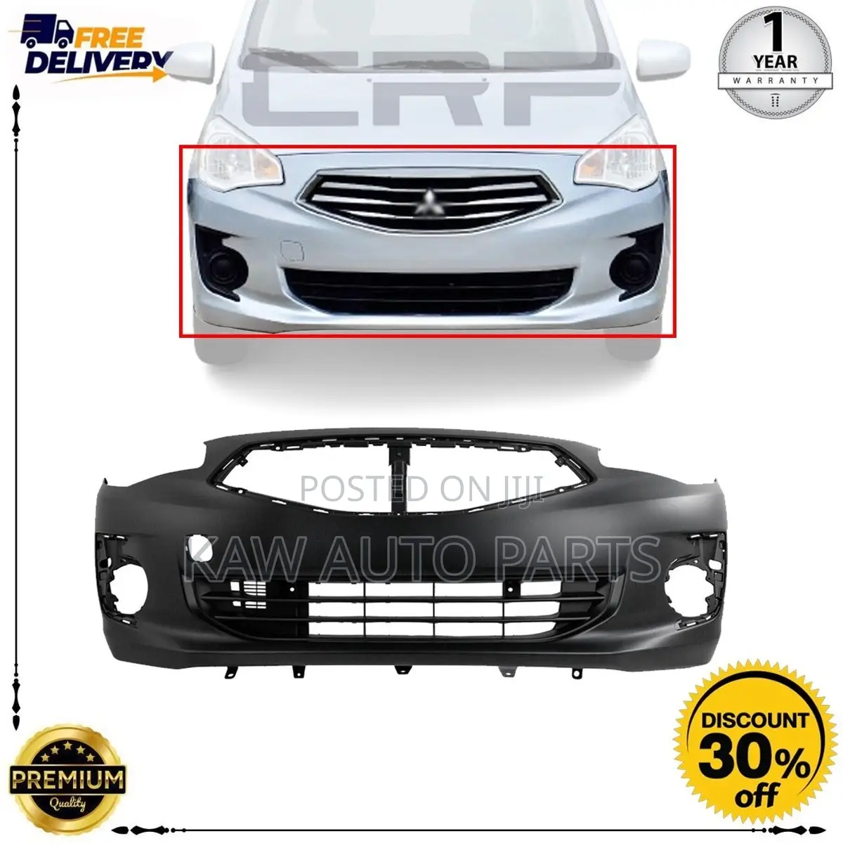 2017,2018,2019,2020 Front Bumper for Mitsubishi Mirage Hatchback