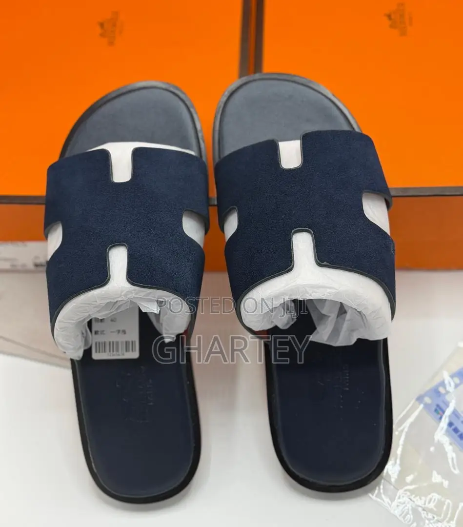 Hermes Quality Men’S Slippers - Navy Blue