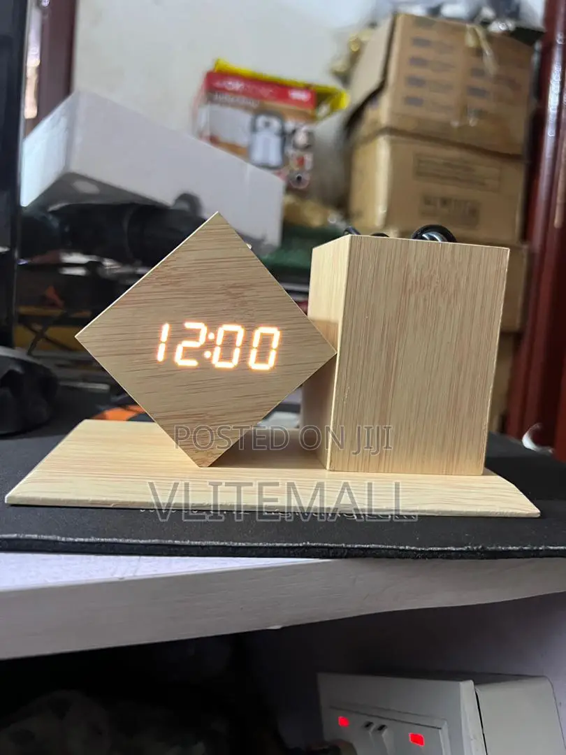 Digital Desktop Clock and Pencil Holder