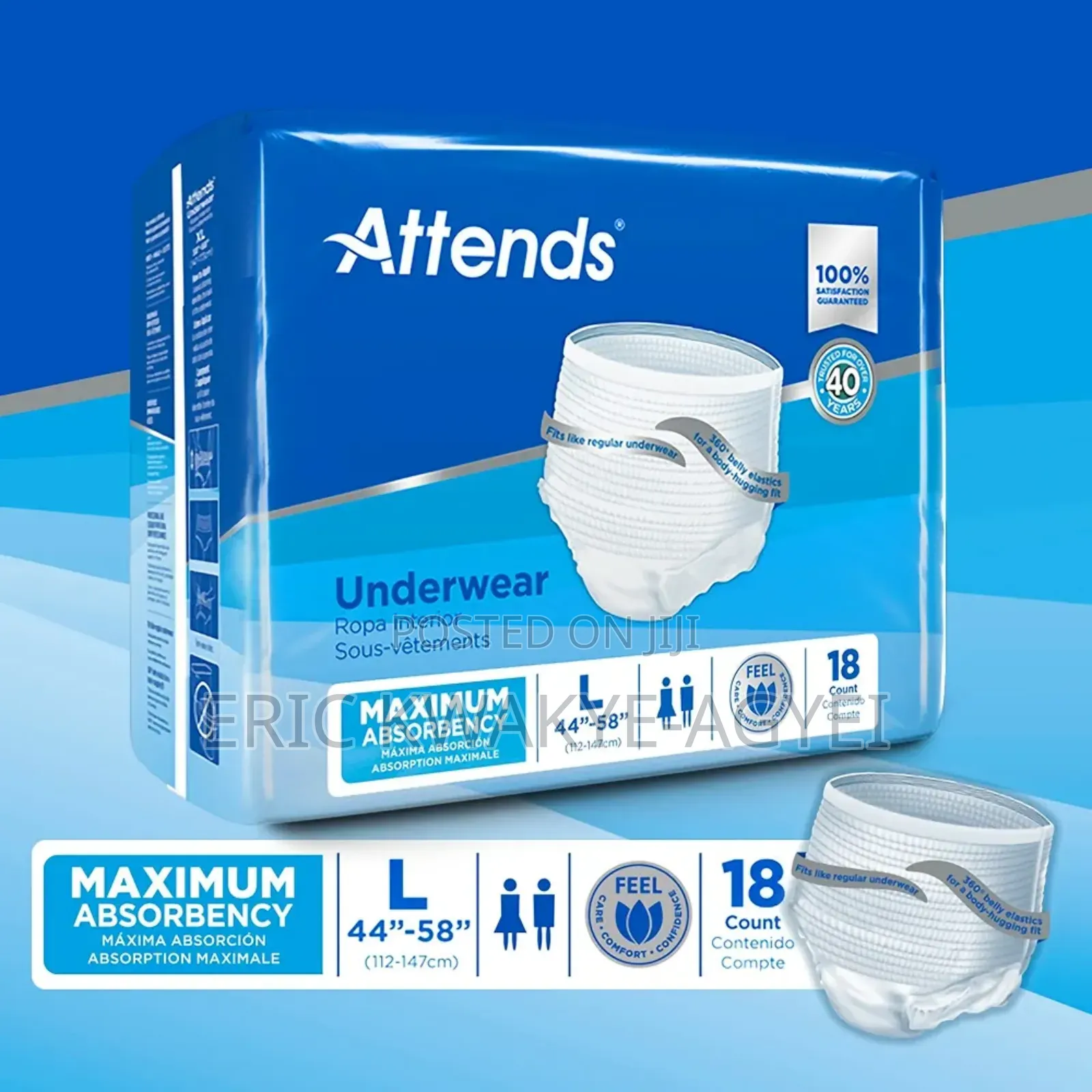 Attends Underwear Ultimate Absorbency - Large (18 Count)