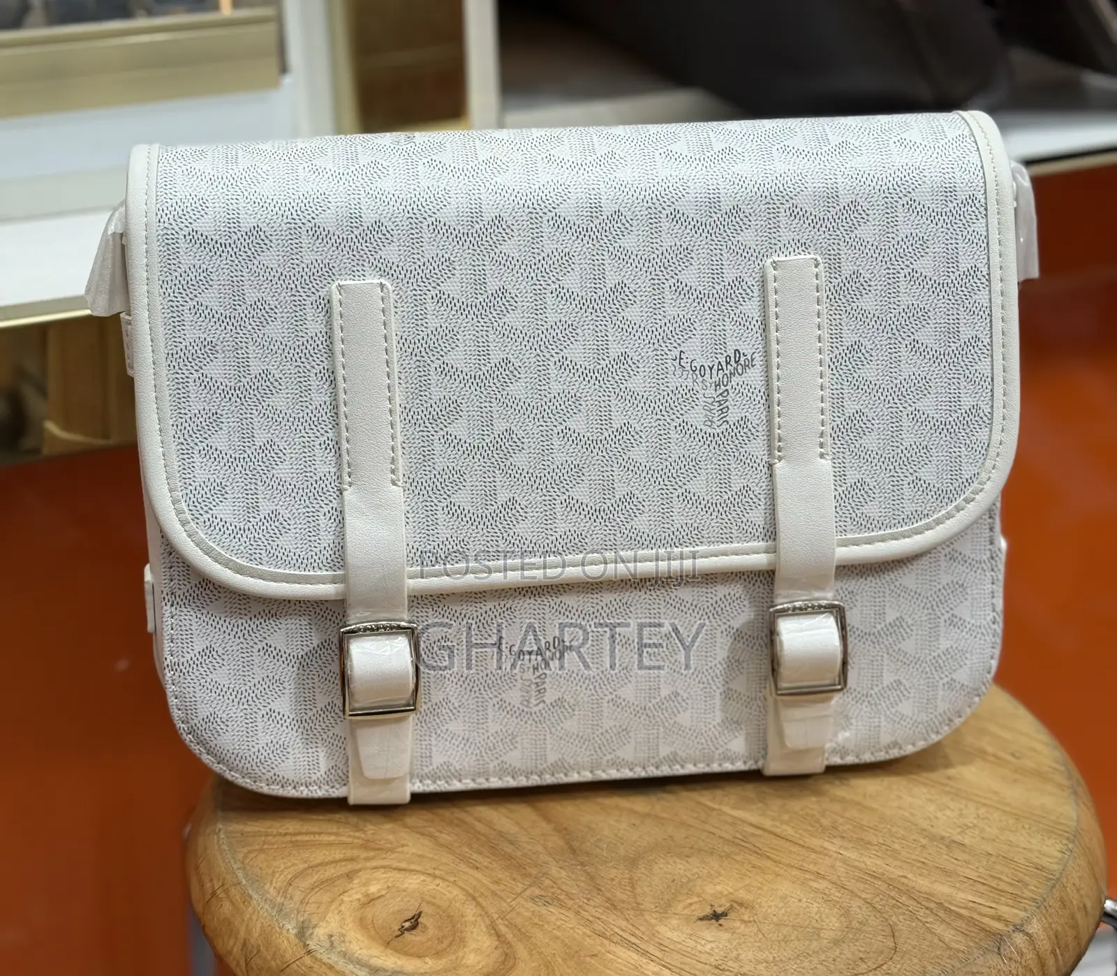 Authentic Designer Goyard Side Bag - White