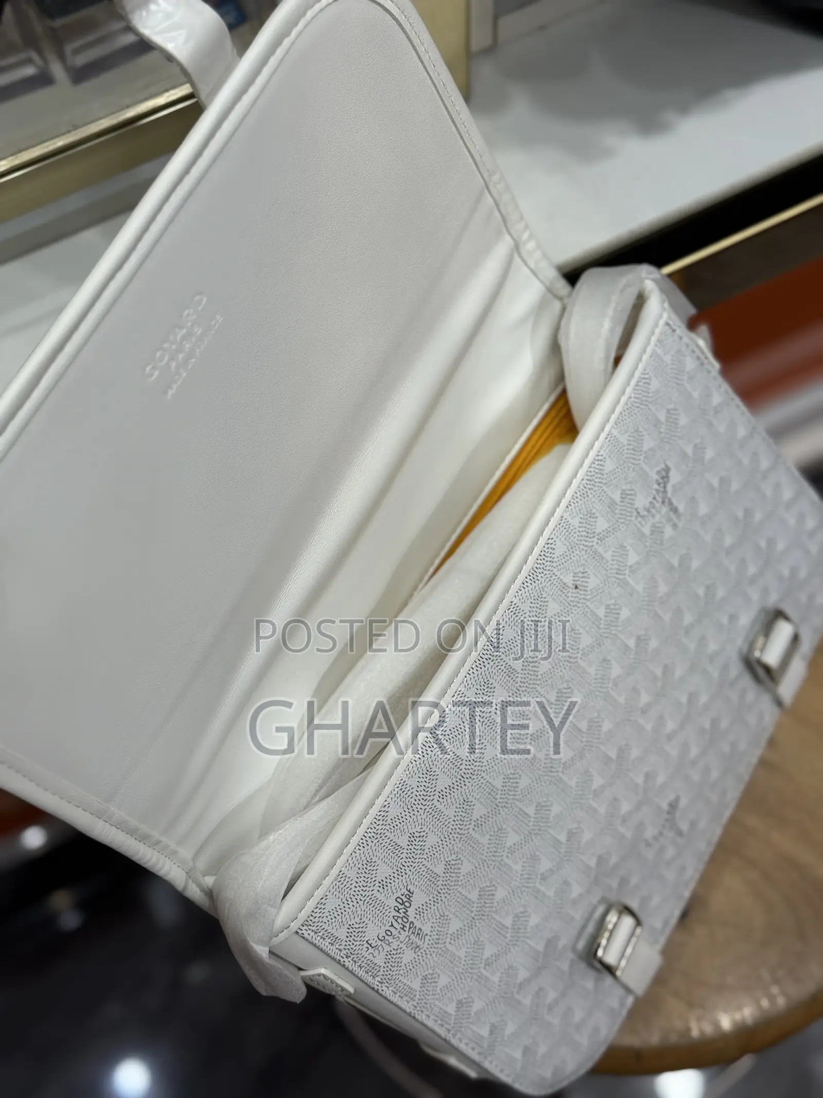 Authentic Designer Goyard Side Bag - White