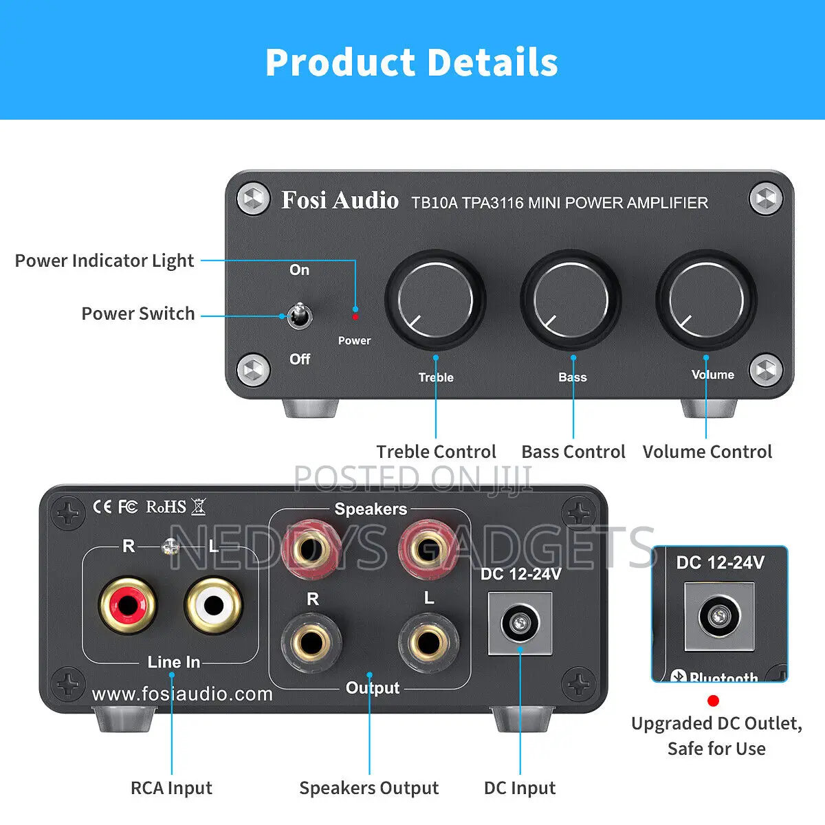 Fosi Audio V2 2.0 Bluetooth Amp