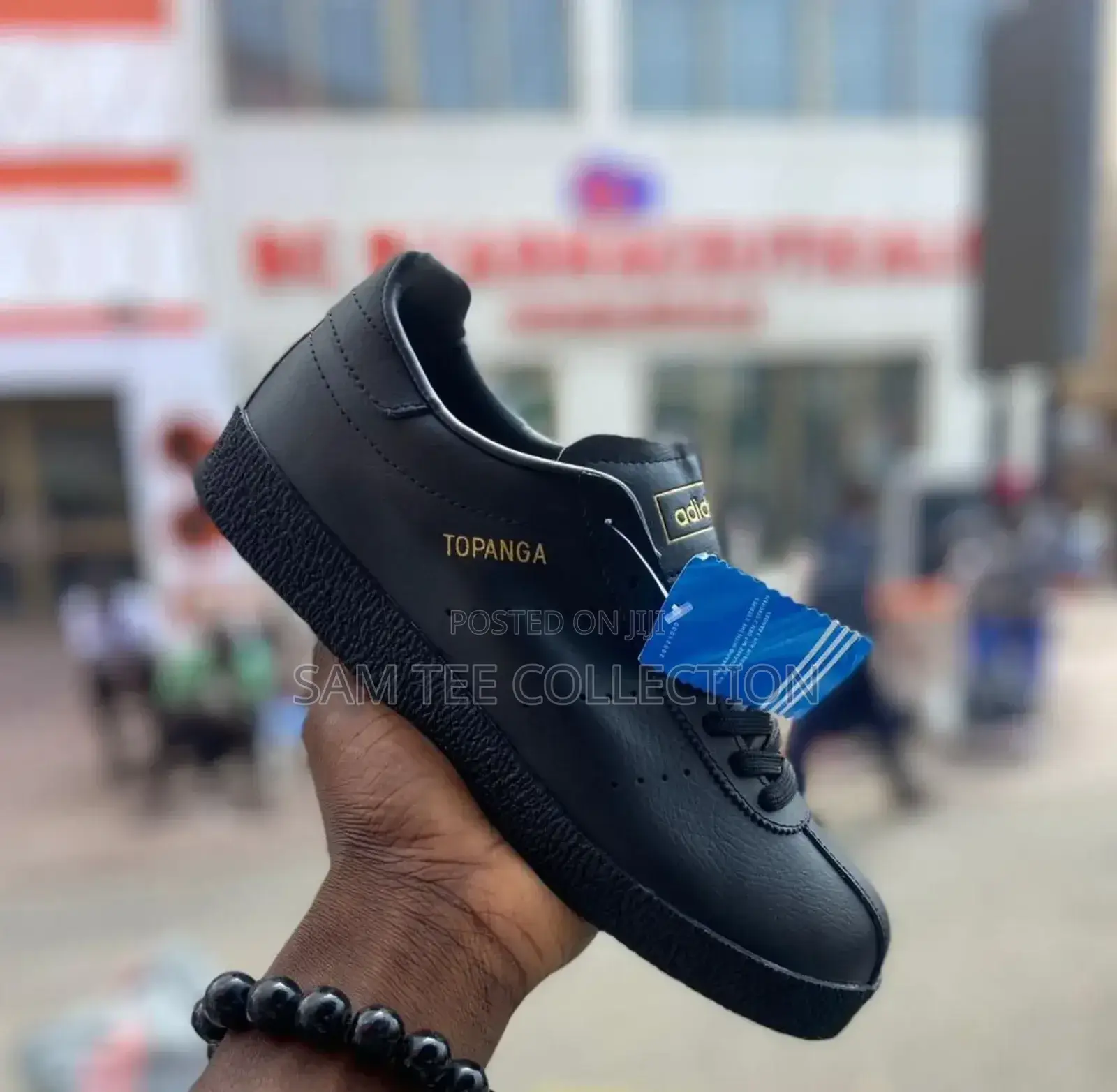 Leather Adidas - Topanga Sneakers All Black/ Black and White