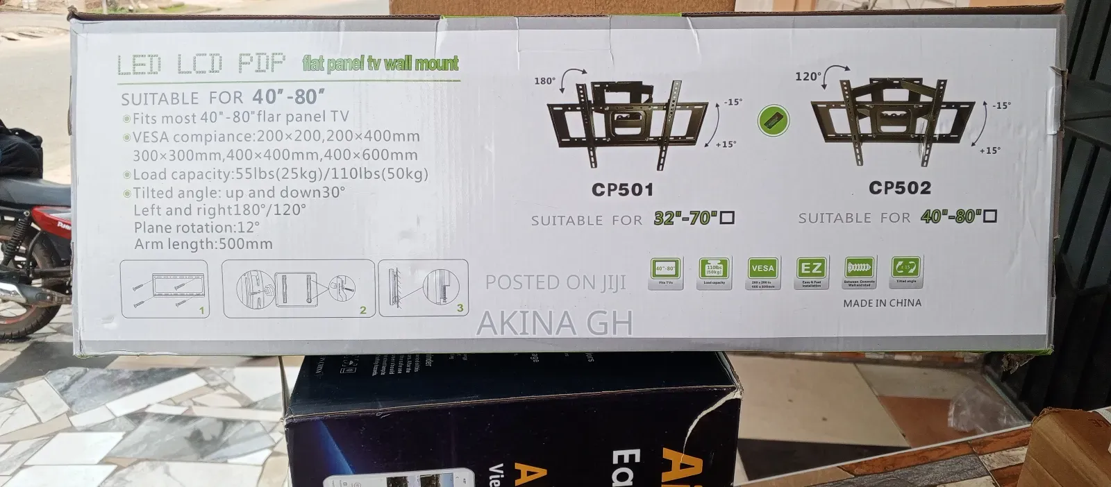 Full Motion Dual Arm Tv Wall Mount "40-80"