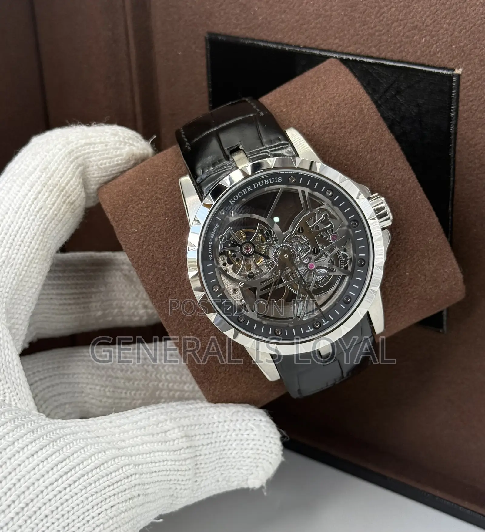 Roger Dubuis Excalibur 42 Automatic SkeletonBlack Strong Leather Watch