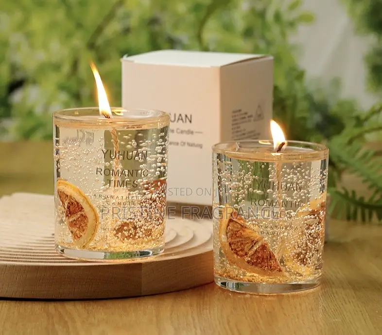 Citrus Sliced Lime Basil Aromatherapy Gel Candle