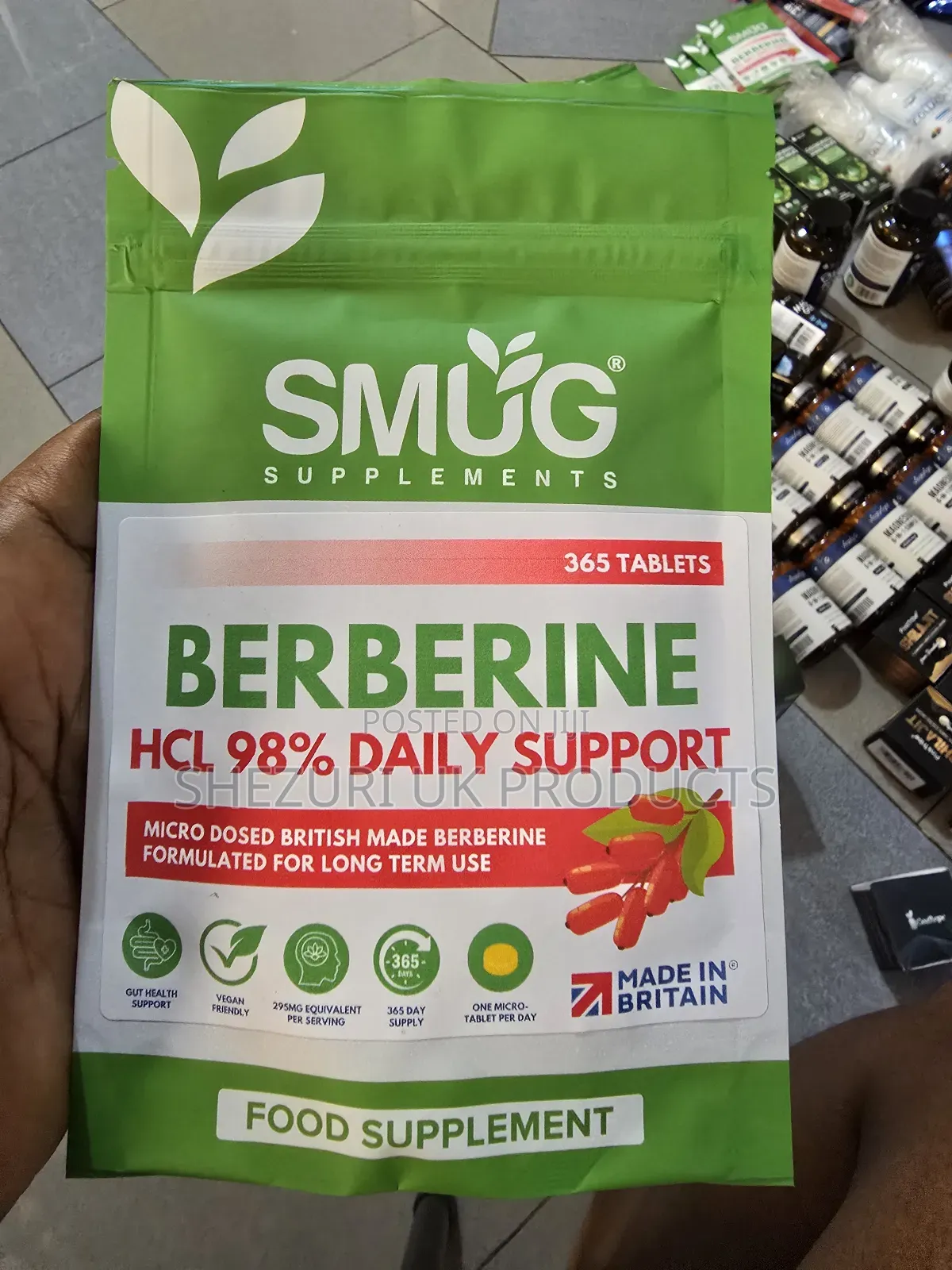 Berberine Hcl 98% Daily Support, A Food Supplement.