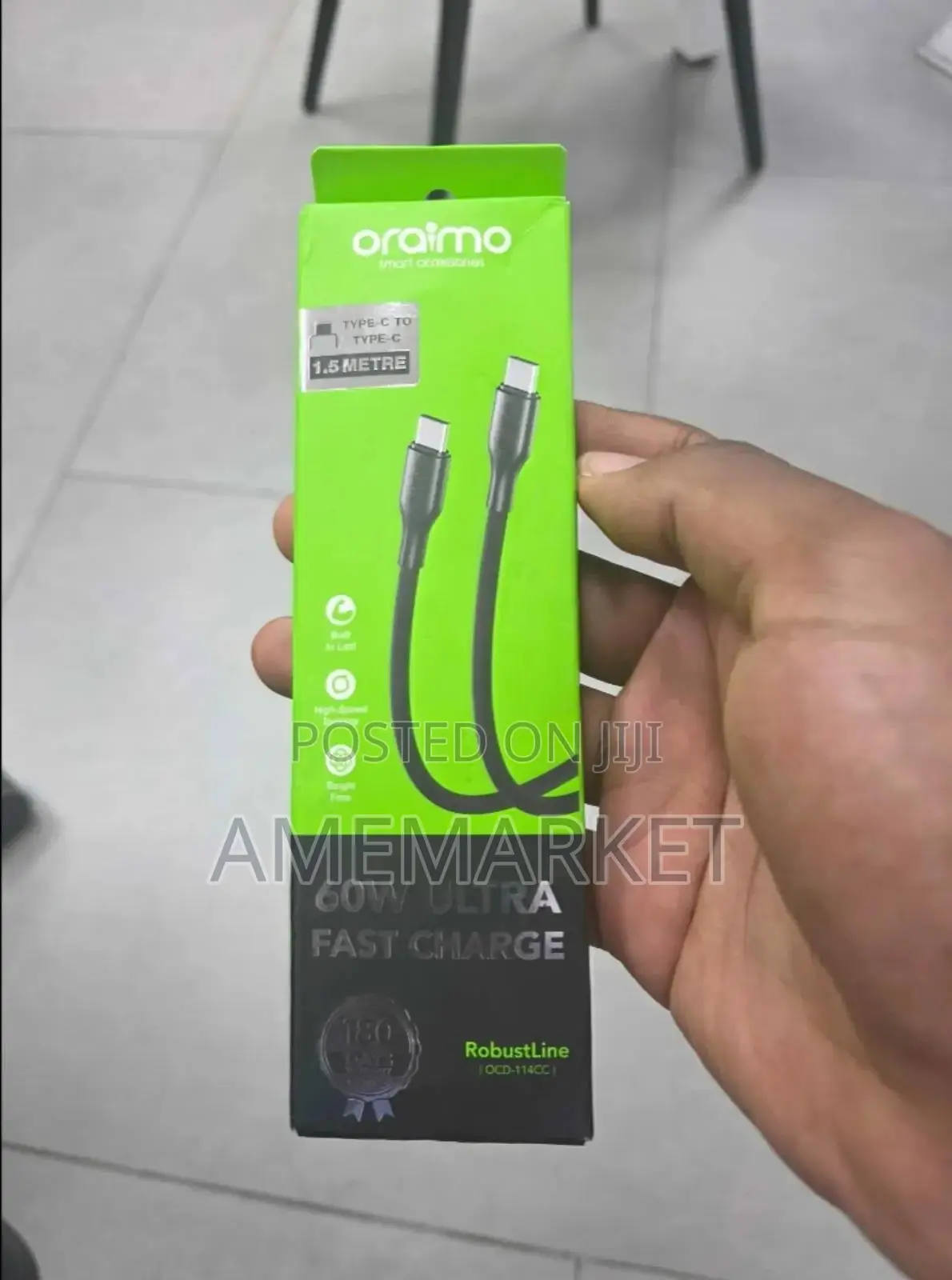 Oraimo Robustline 60w Type-C to Type-C Cable
