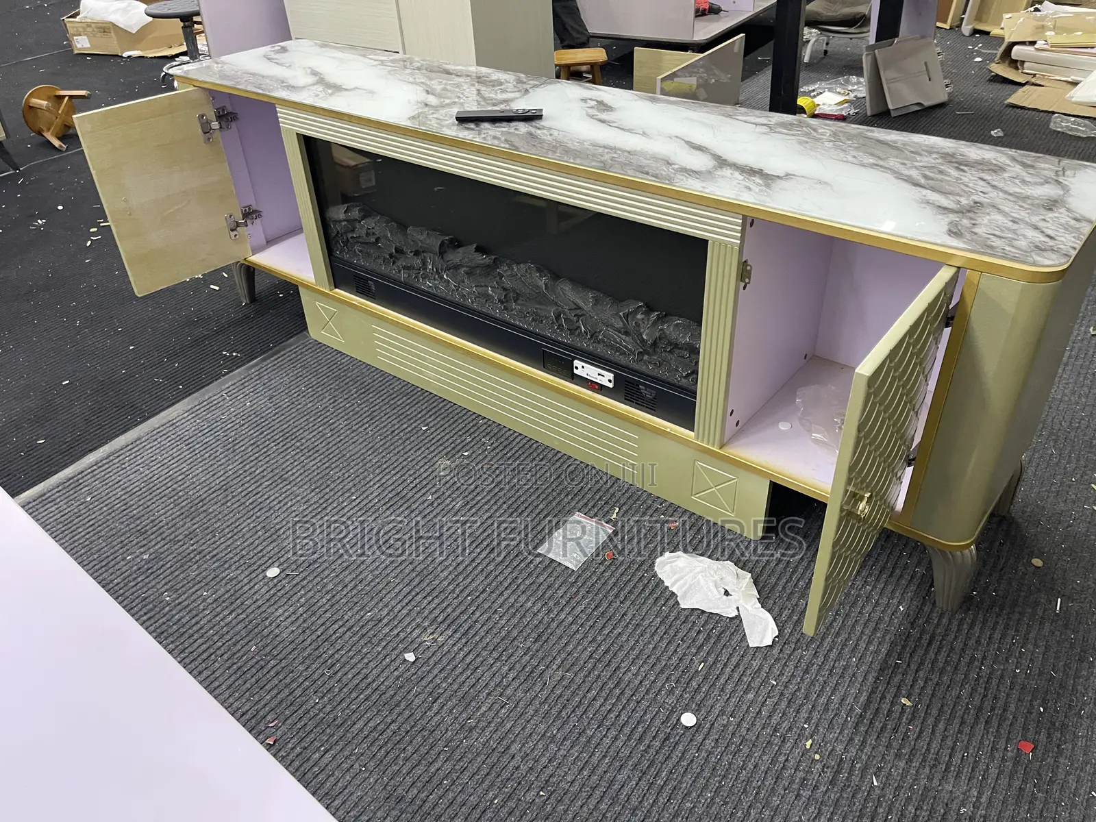 Electronic Flame Bluetooth Speaker Tv Stand