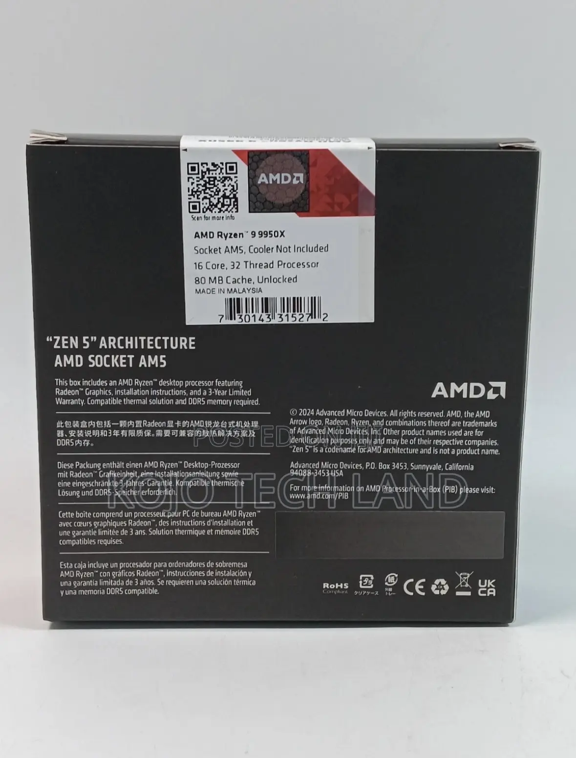 Amd Ryzentm 9 9950x 16-core, 32-thread Unlocked Desktop Processor
