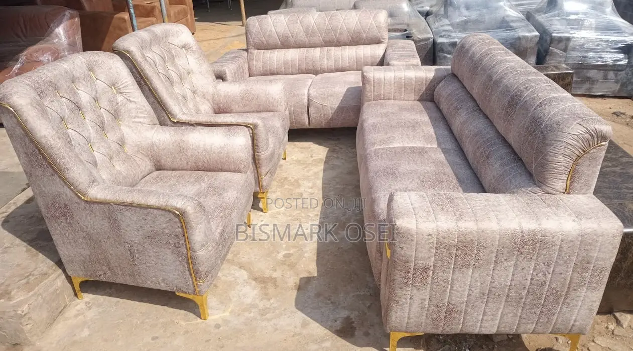 A Royal Comfort Sofa, With a Golden Legs and Design