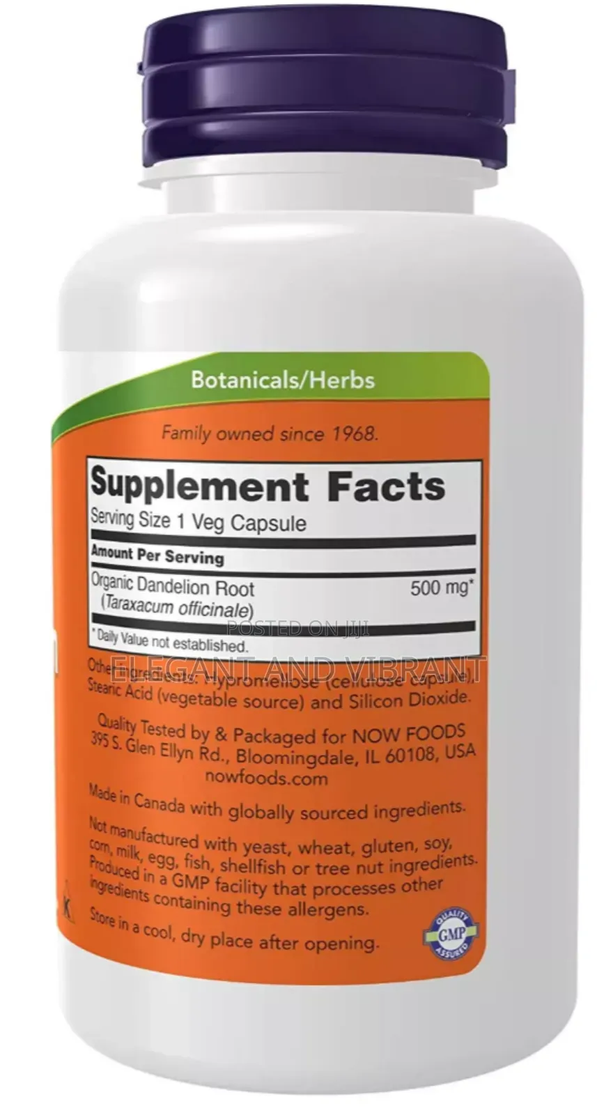 Dandelion Root 500 Mg 100 Veg Capsules