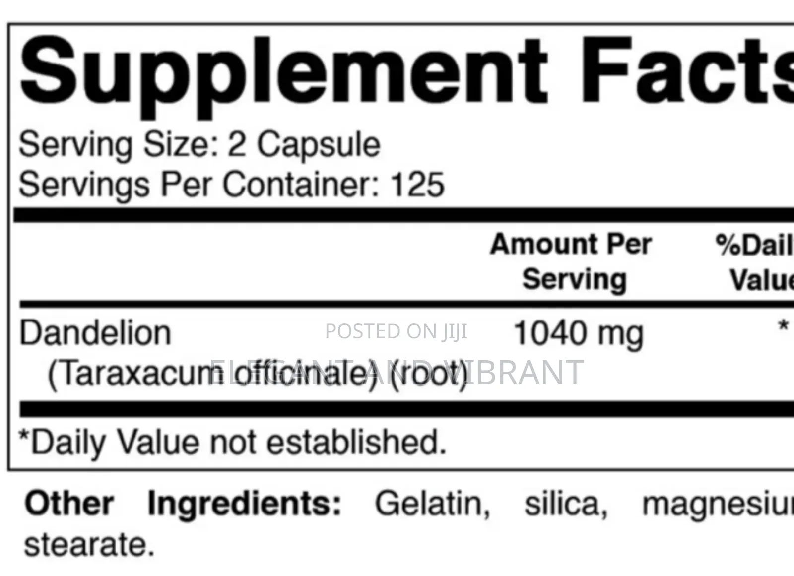 Dandelion Root 520 Mg 250 Capsules