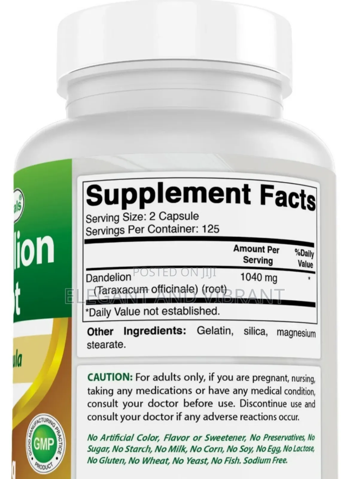 Dandelion Root 520 Mg 250 Capsules