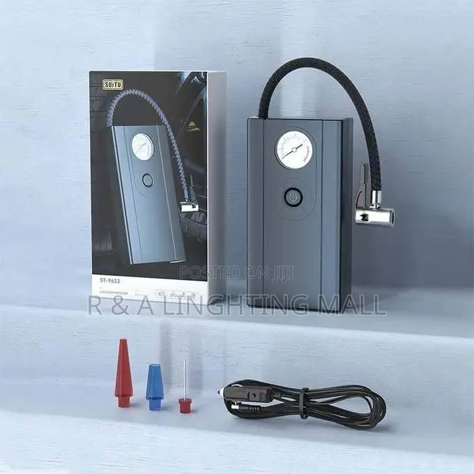 Portable Electric Tire Pump/Inflator - Pointer Type - Black