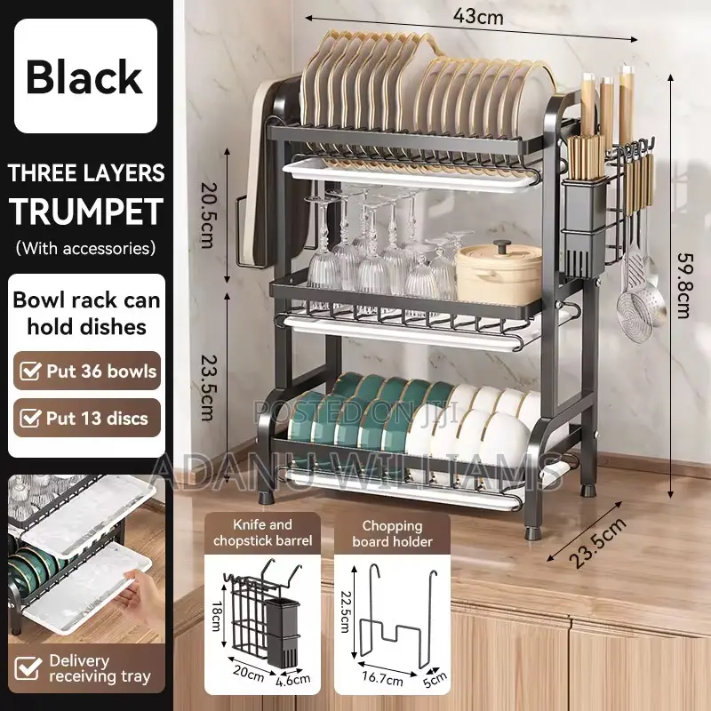 Multi -Tier Kitchen Bowl and Plates Drain Rack