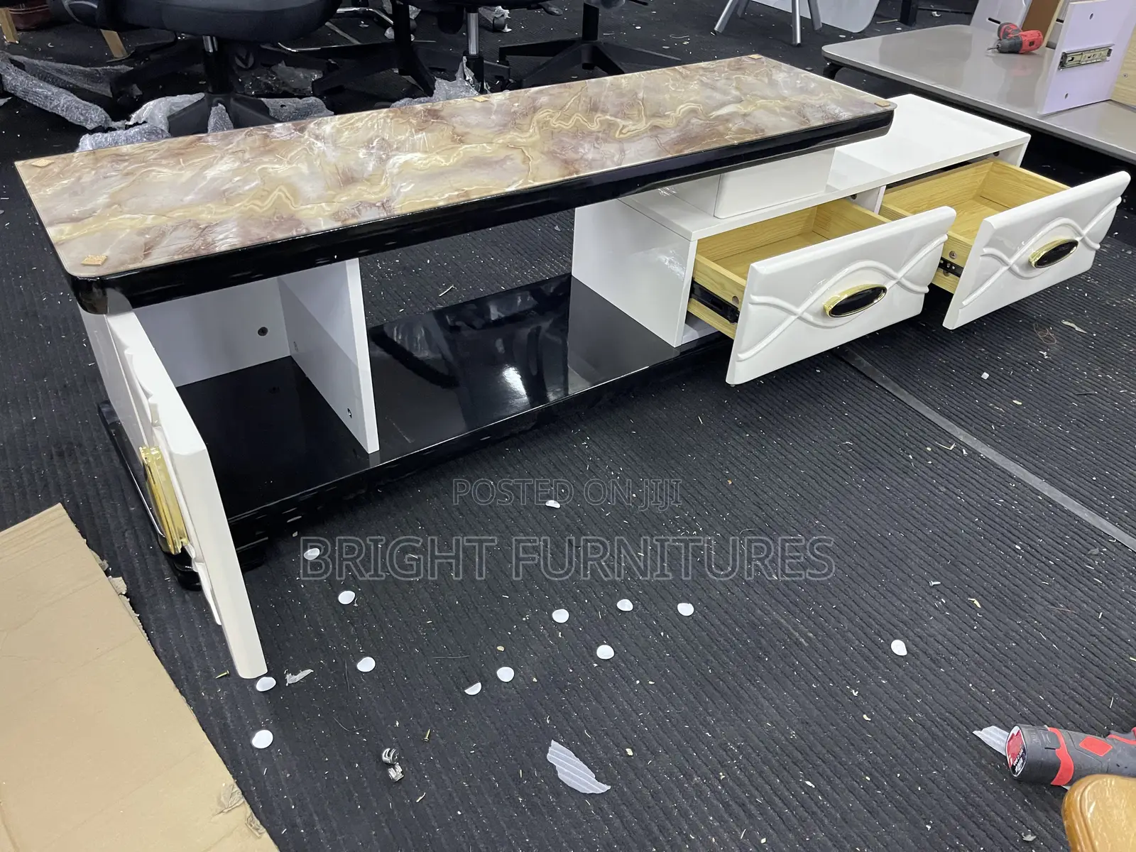 Wooden Glass Top Tv Stand