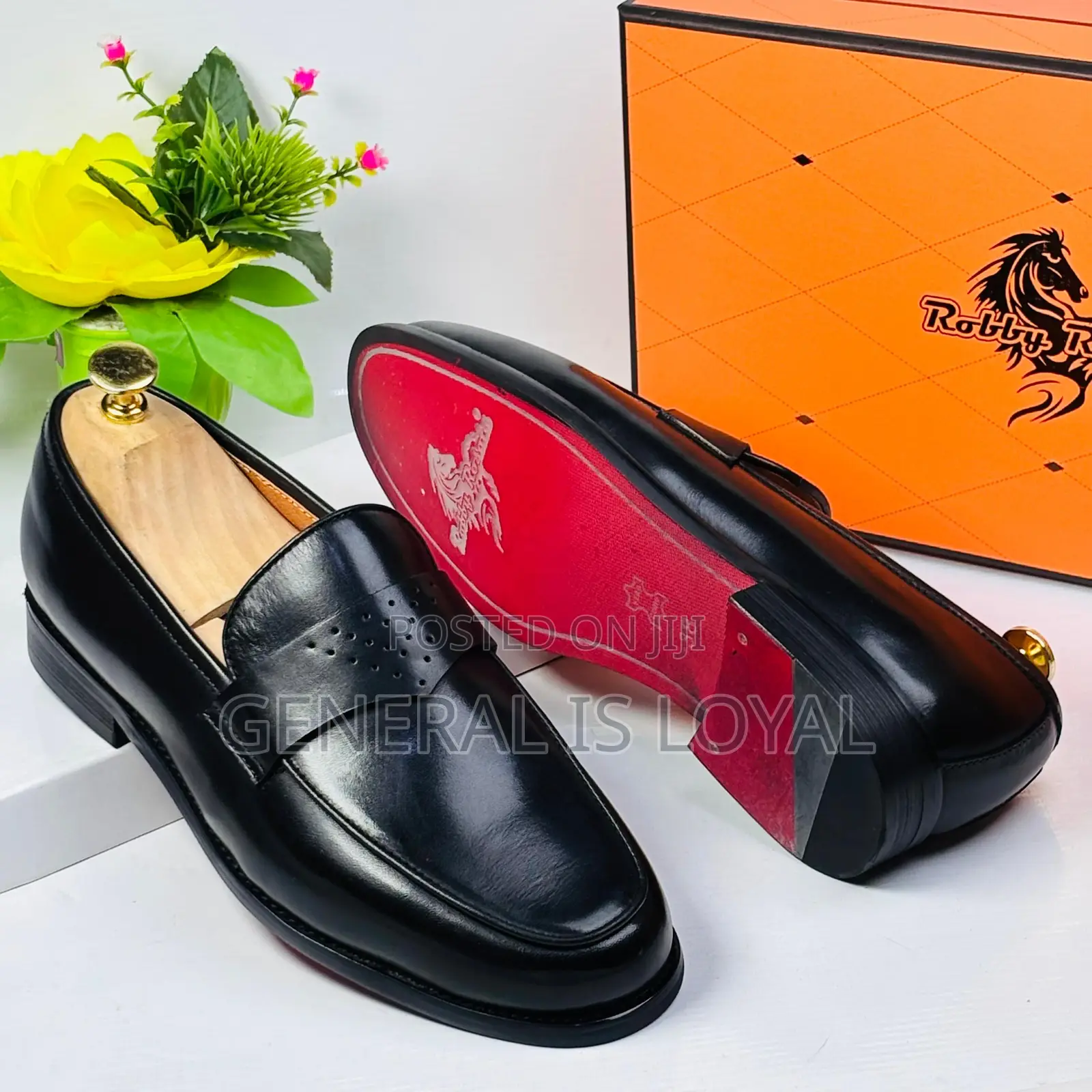 Robby Rosata Black Leather Men’S Penny Loafers Shoe