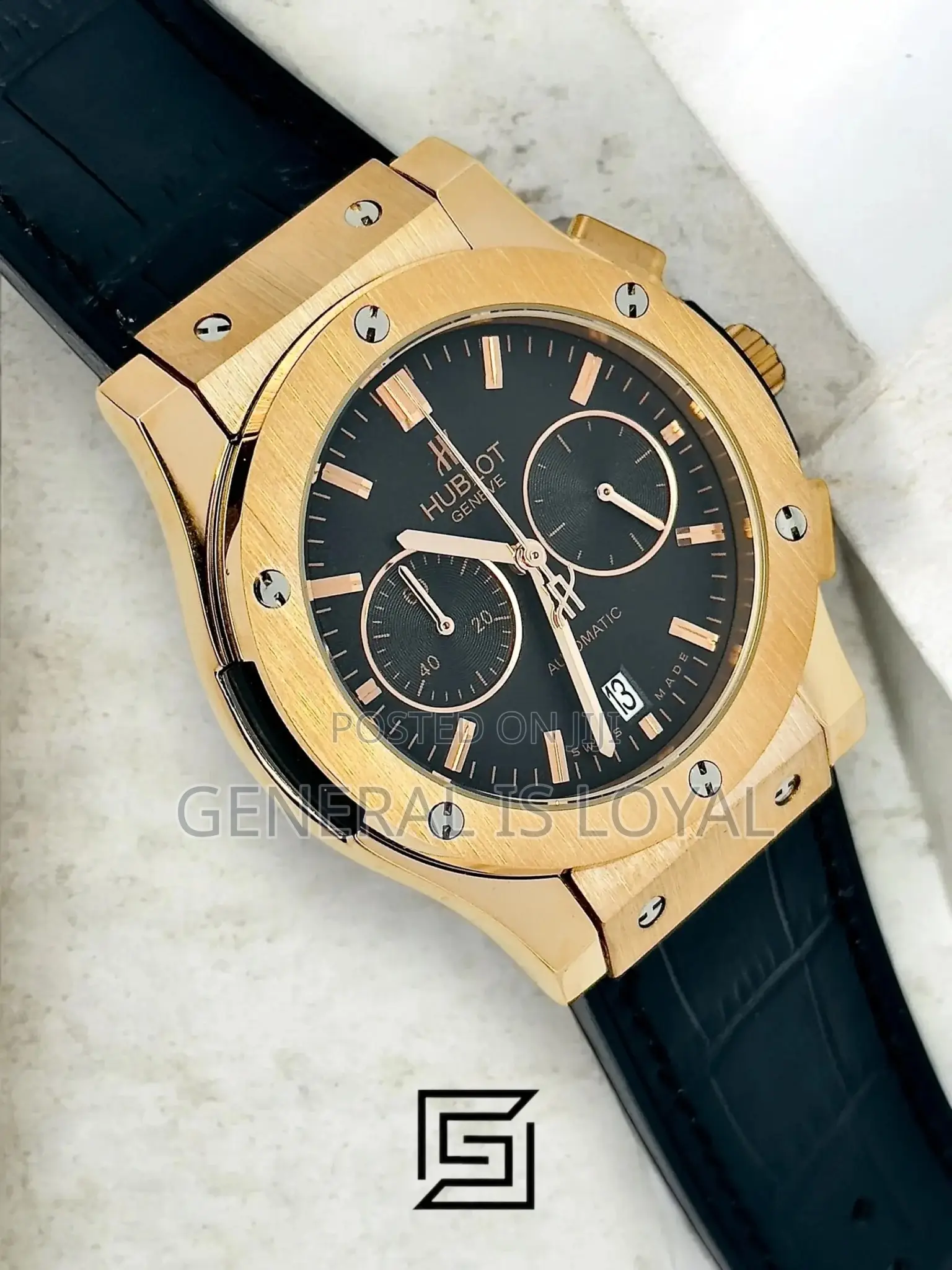 Hublot Classic Fusion Chronograph King Gold Watch With A Black Dial