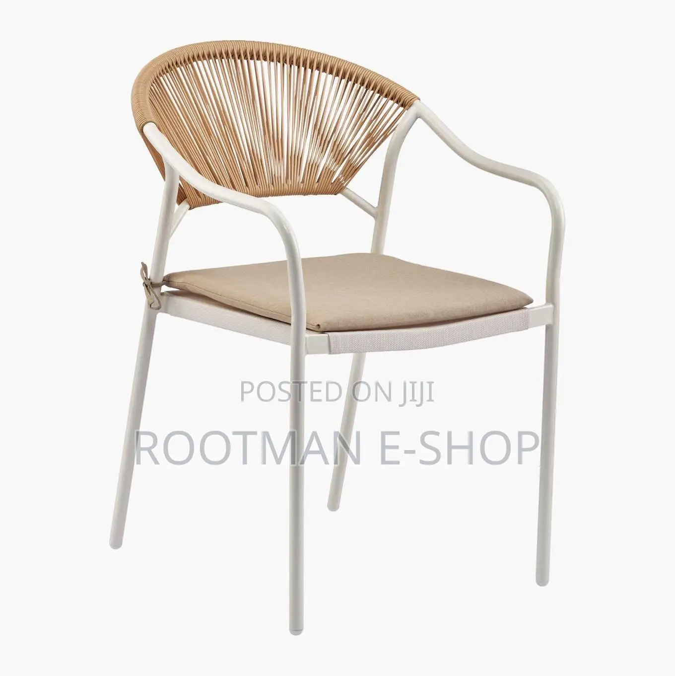 Manolo White + Brown Outdoor Stacking Armchair