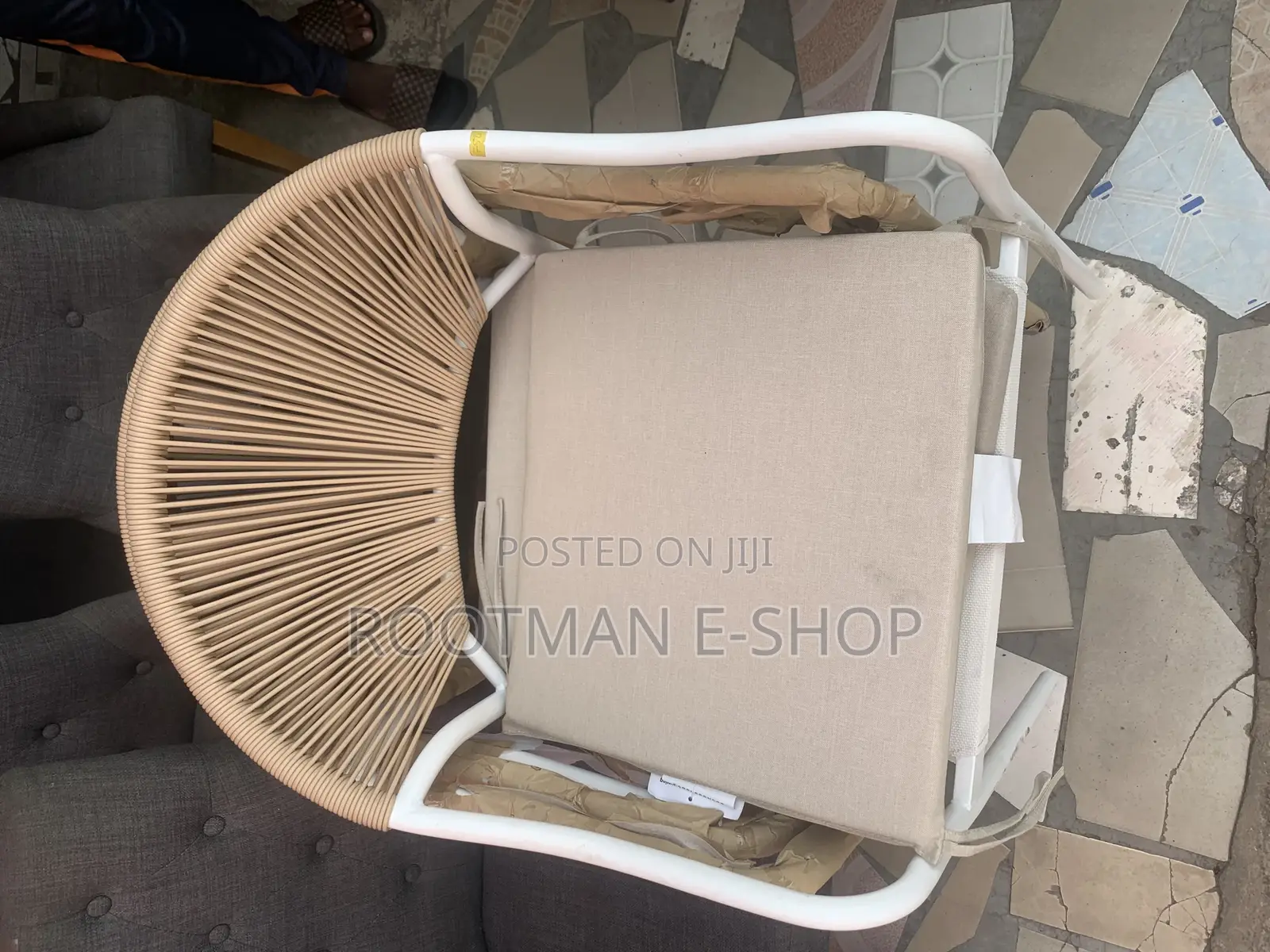 Manolo White + Brown Outdoor Stacking Armchair