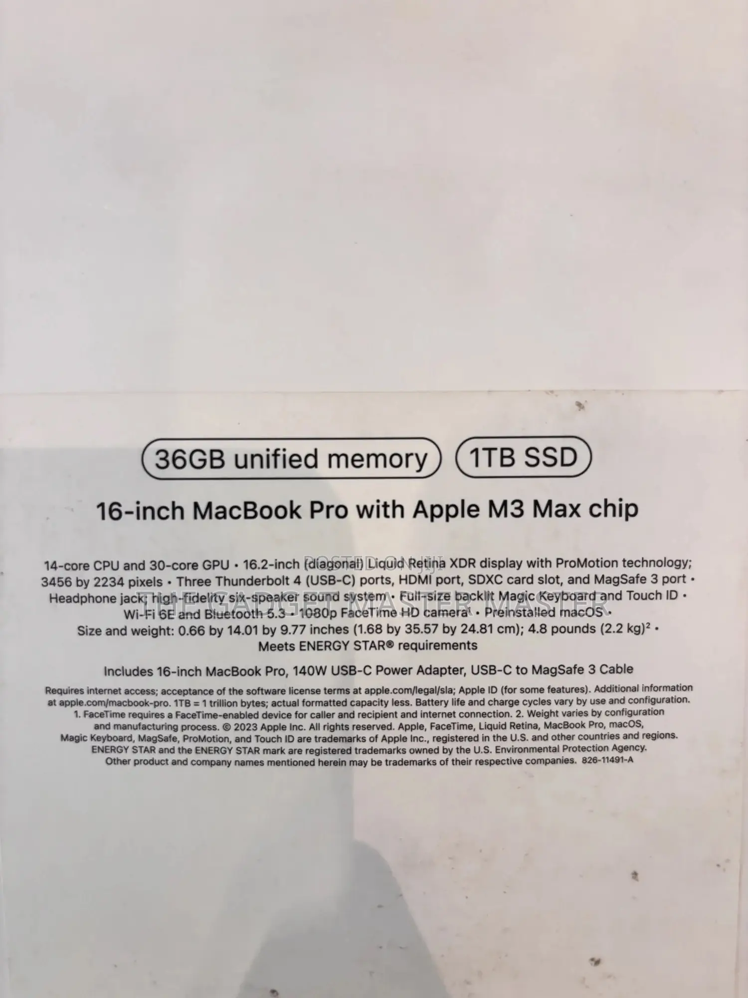 New Laptop Apple MacBook Pro 2024 M3 Max 36GB Apple M3 Max SSD 1T