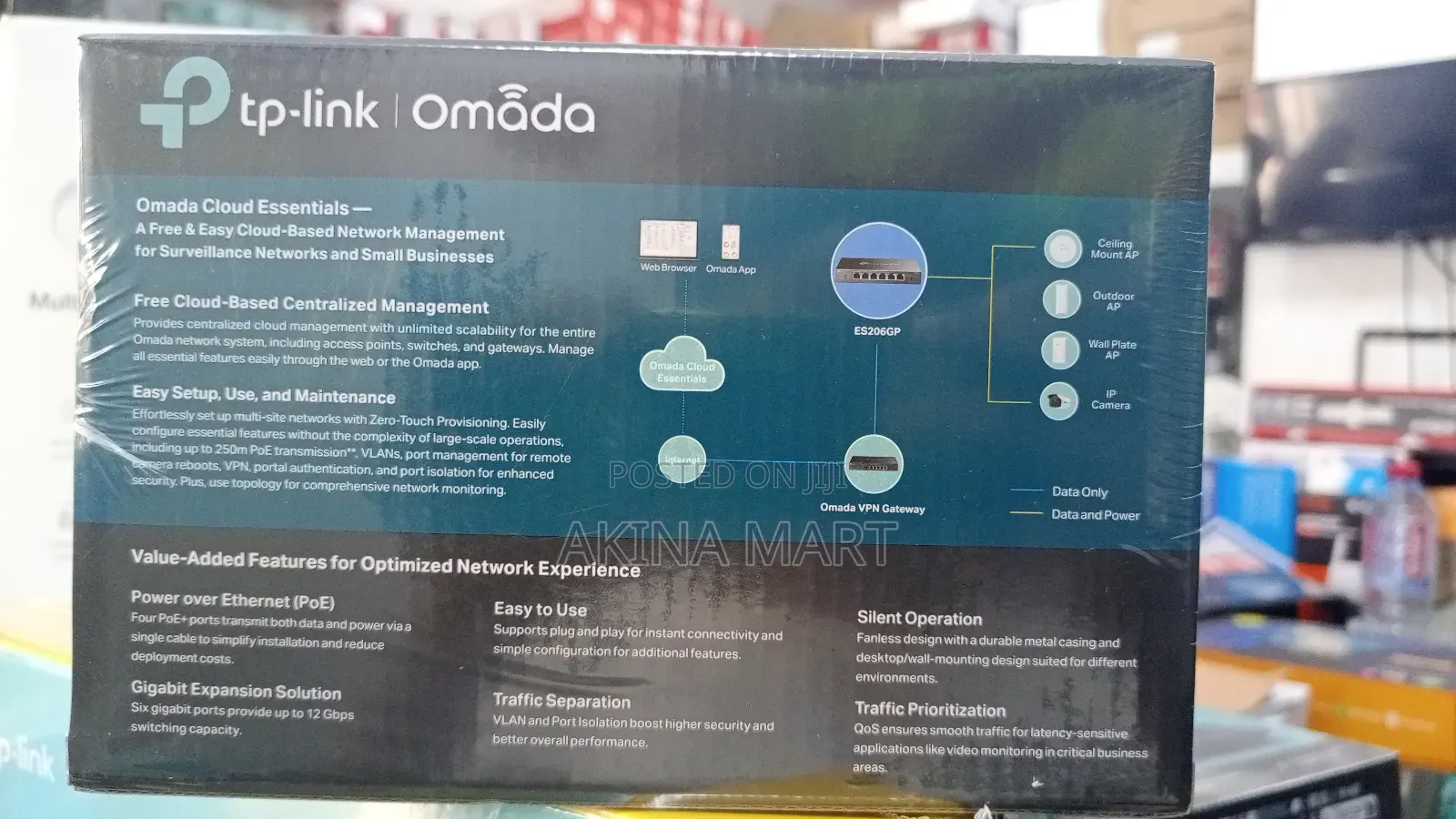 Tp Link Omada 6 Port Gigabit Easy Managed Poe+ Switch Es206gp