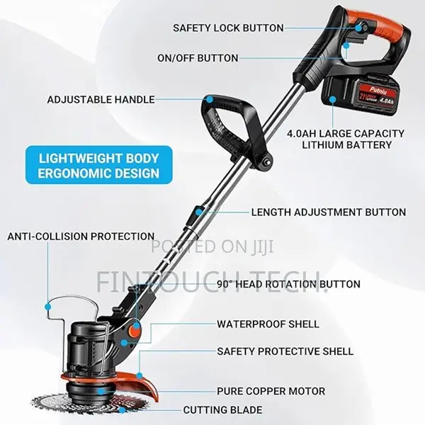 Rechargeable Lightweight Cordless Grass Trimmer and Weed Wacker/Cutter