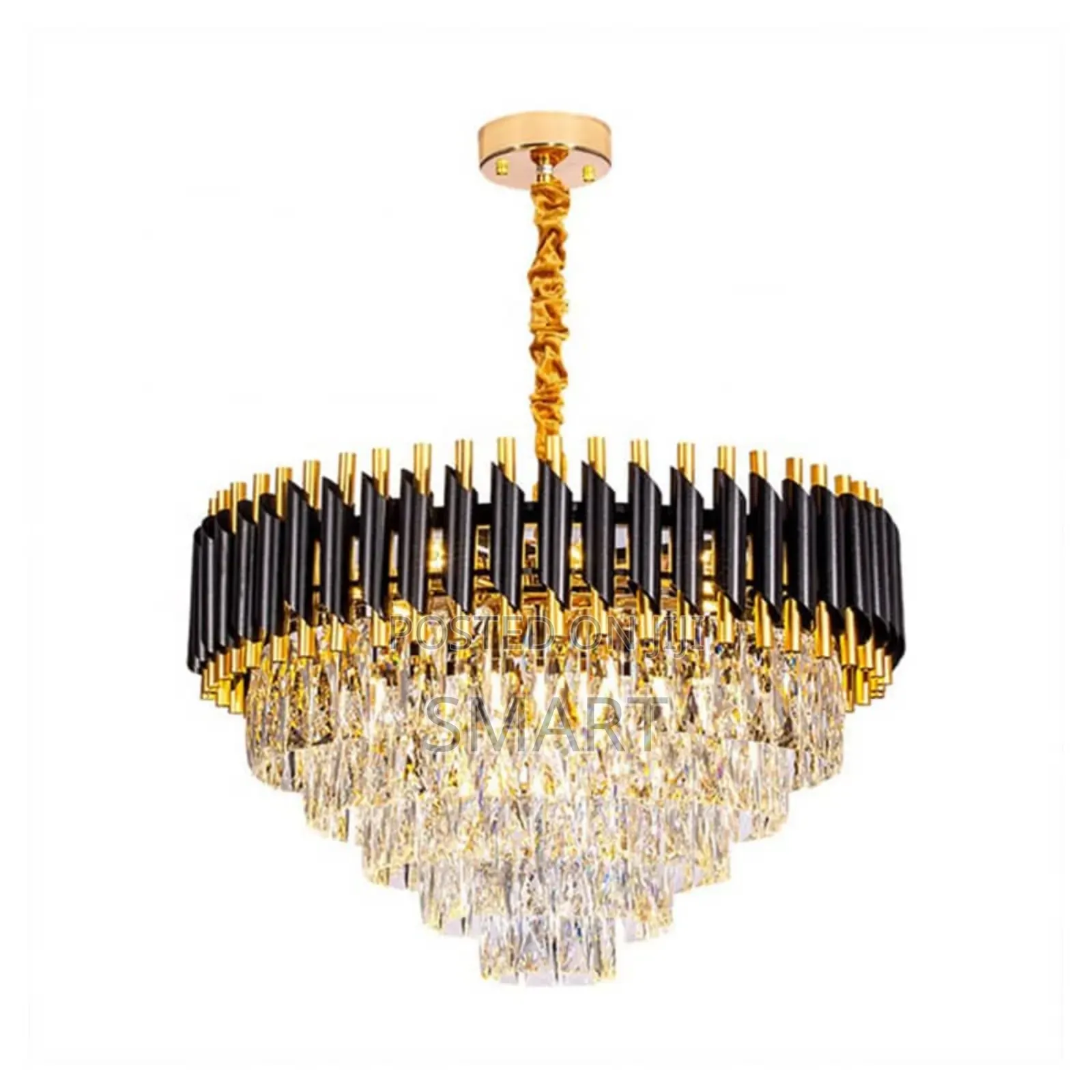 Modern Executive Crystal Chandelier. ( Black and Gold)