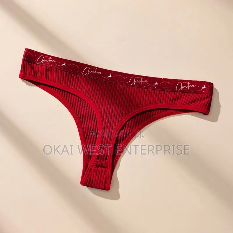Holiday Ribbed Cotton Thong 3 Pieces
