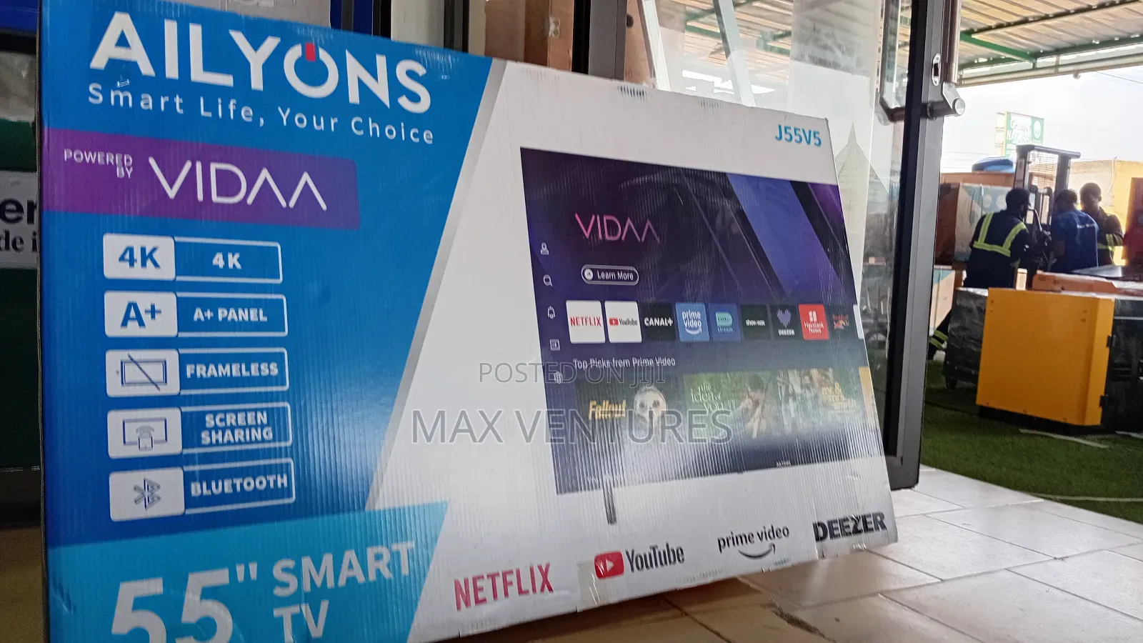 J55v5 Ailyons 55"Tv Digital Satellite Smart Android Uhd 55 Inches