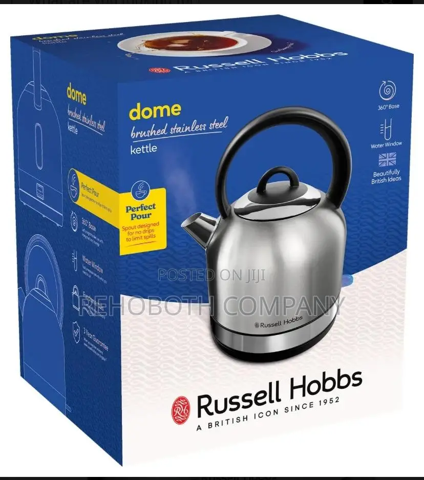 Russell Hobbs Dome Brushed Stainless Steel Kettle 1.5 Litres