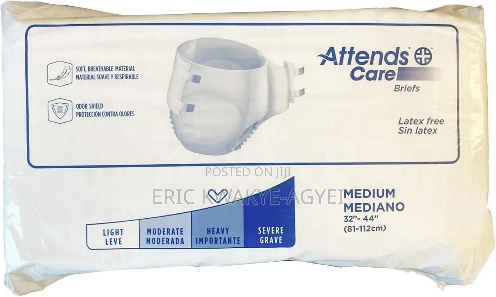Attends Adult Brh Care Briefs With Closure Tabs, Medium