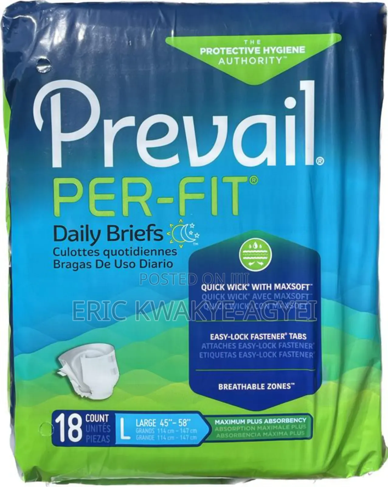 Prevail Per-Fit Maximum Plus Absorbency Incontinence Briefs,