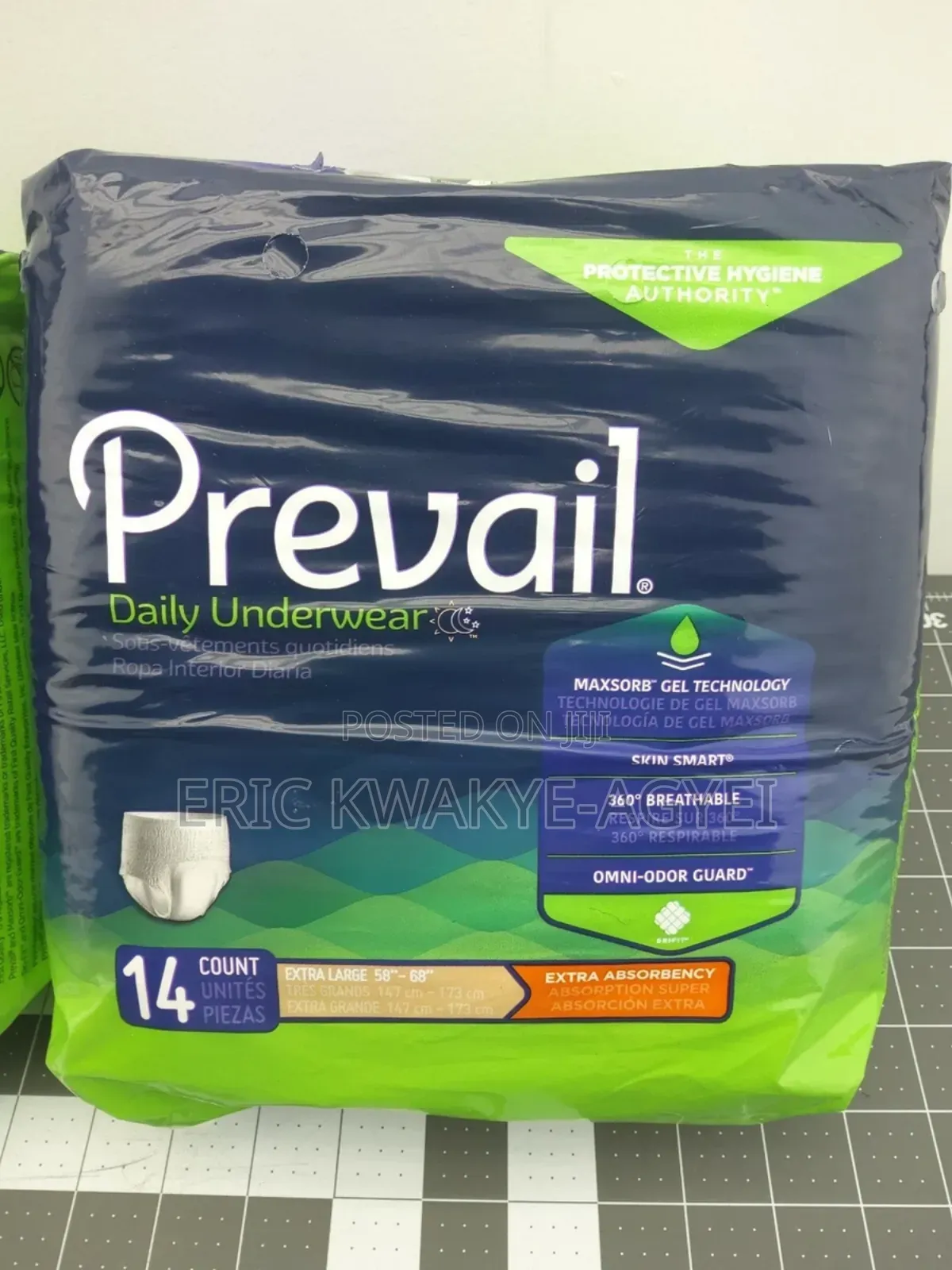 Prevail Underwear, Extra Absorbency, Xl, 54"-64", 14 Count,