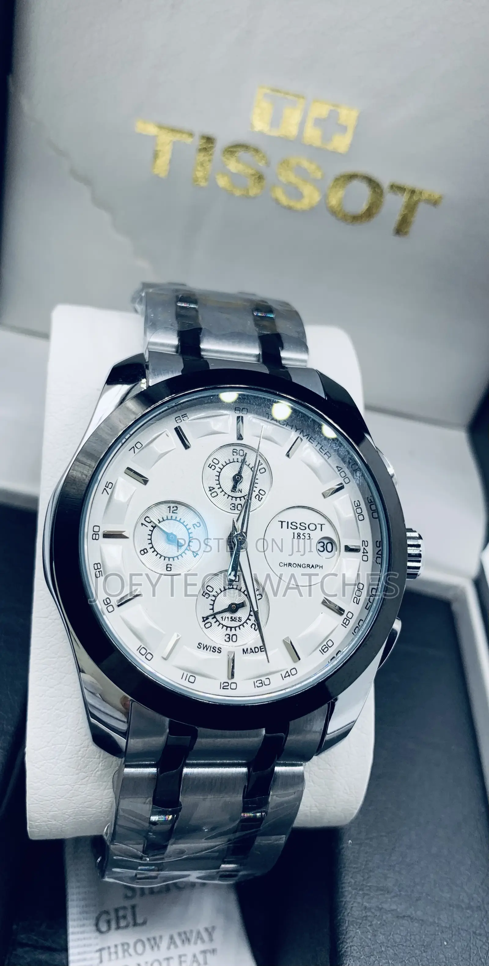 Tissot Chain Chronograph Timepiece ( Silver and Black)