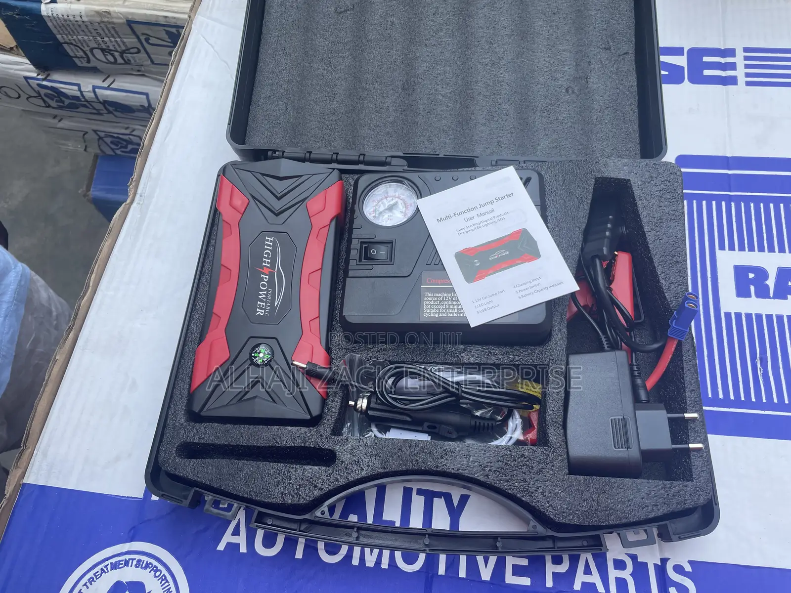 Car Jump Starter With Universal Tyre Pump