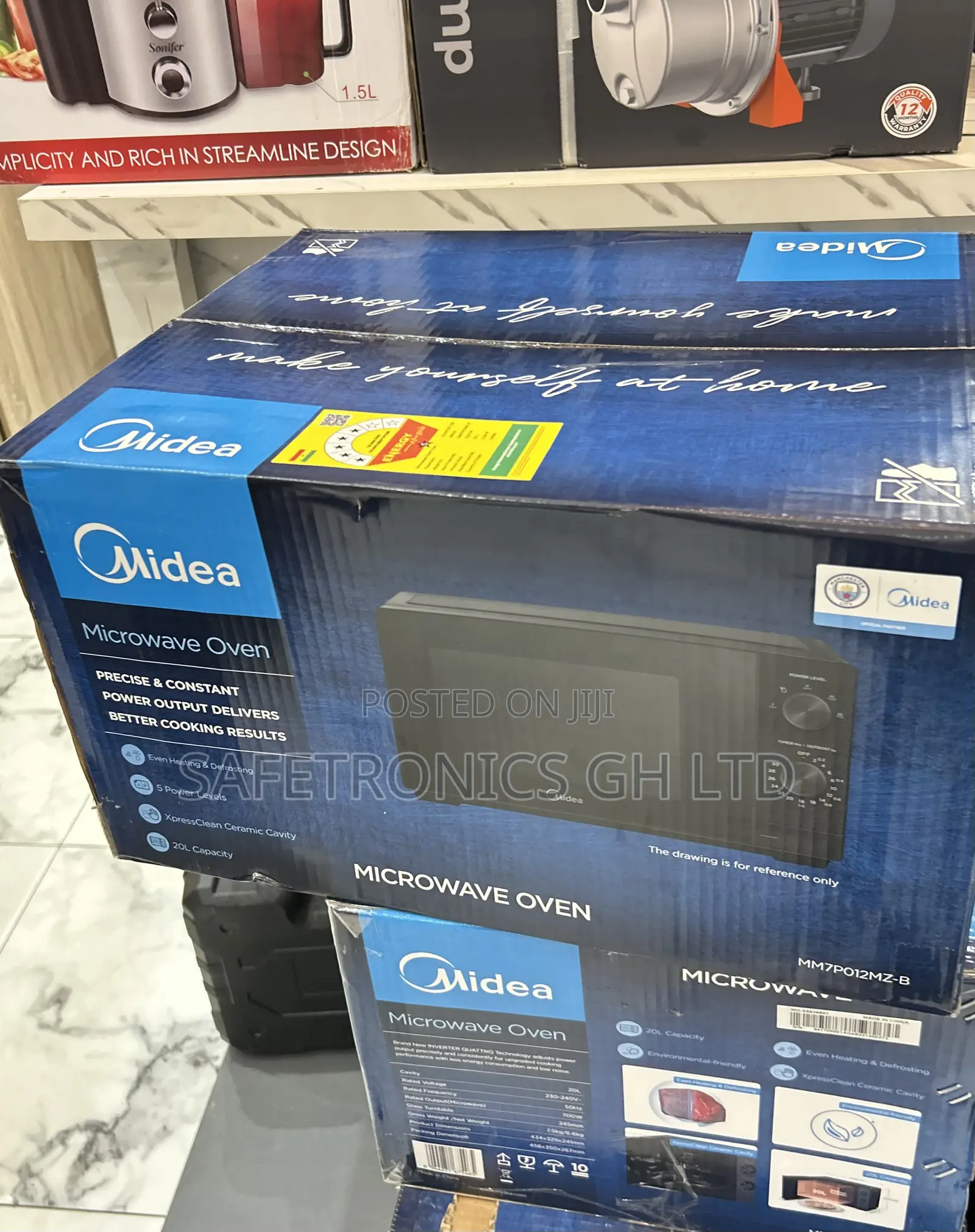 Order Unique Electric Black Midea Countertop 20 Liters Microwave