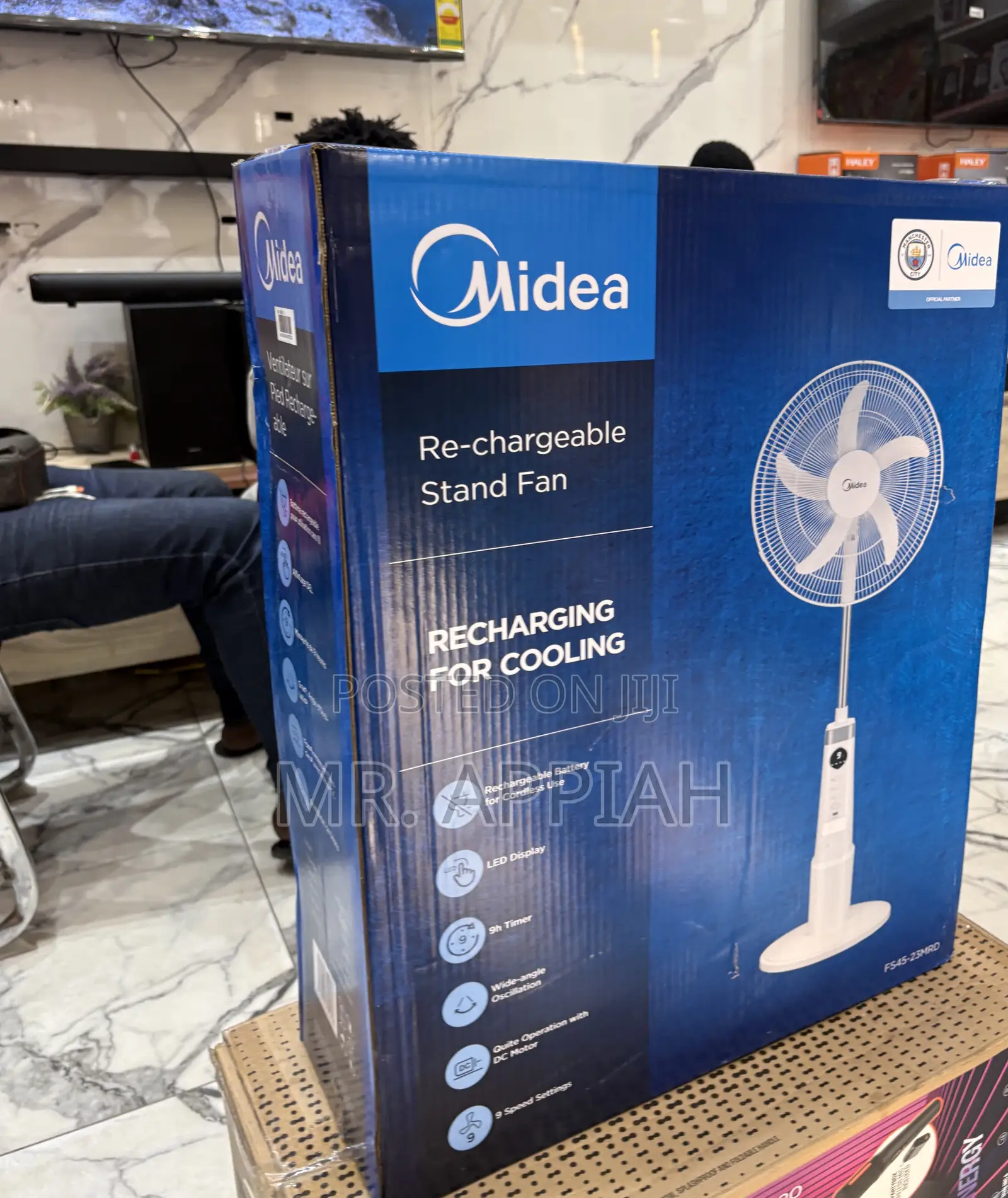Original Midea 18 Inch Rechargeable Standing Fan 