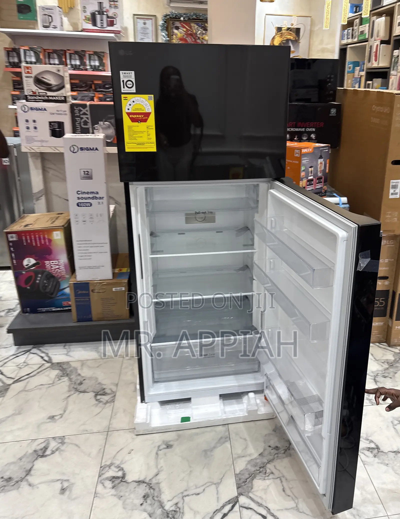 Fresh in Box Lg Gn-B392pxgb Top Mount Freezer Fridge(Black)Mirror.