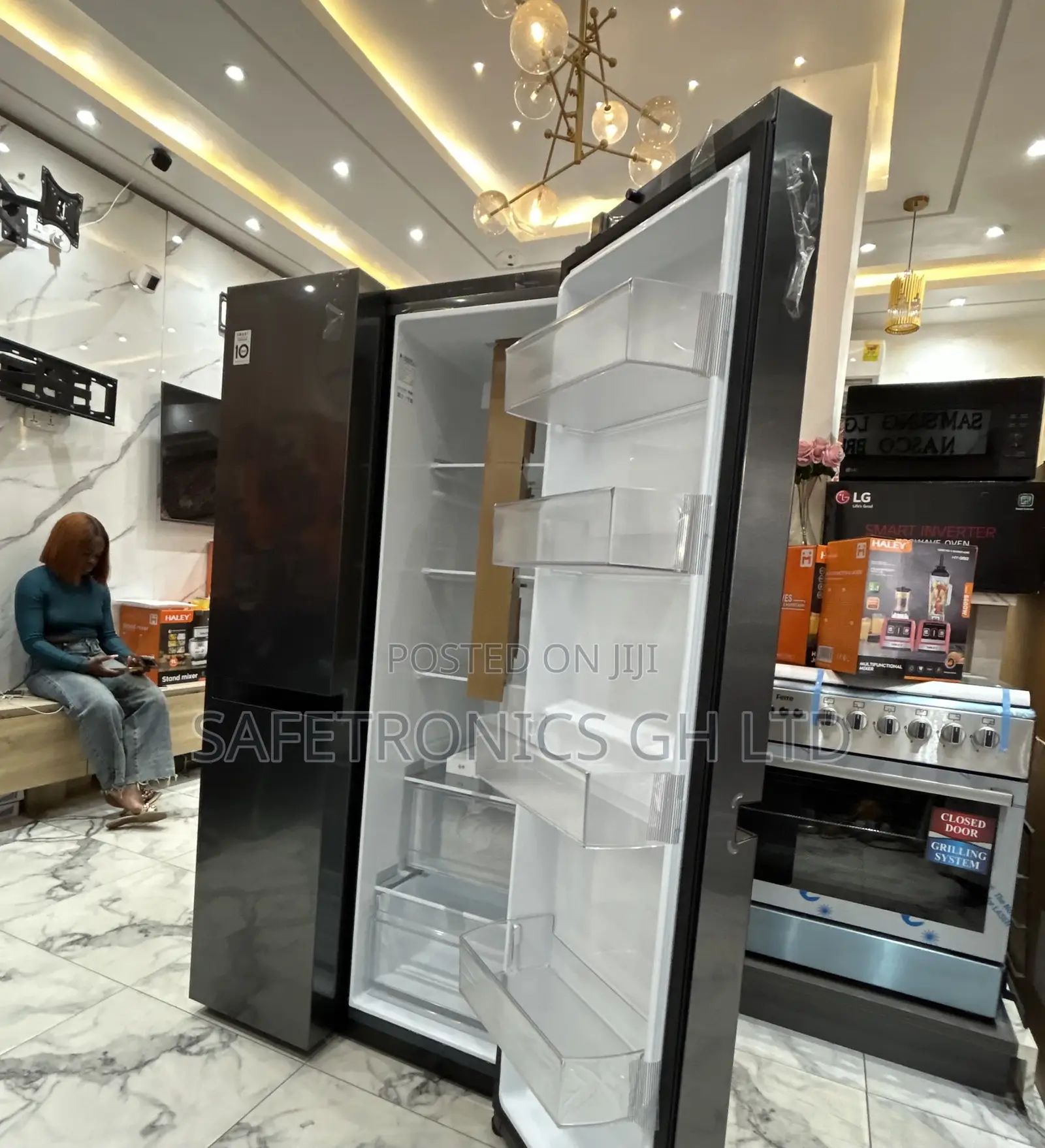 Trust Reliable 674 Liters Lg Side by Side Grey Fridge