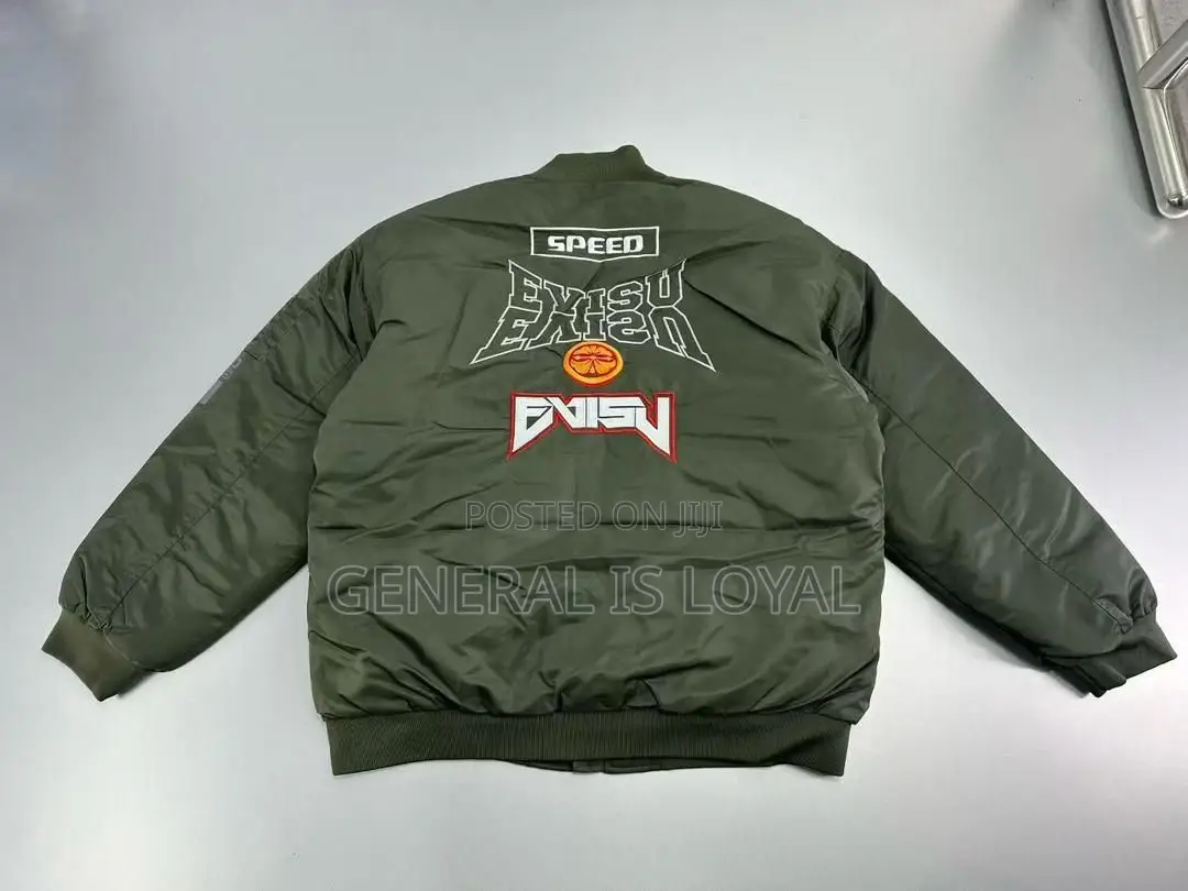 Green Winter Jacket Evisu Kamon Ma-1 Bomber Jacket In Green