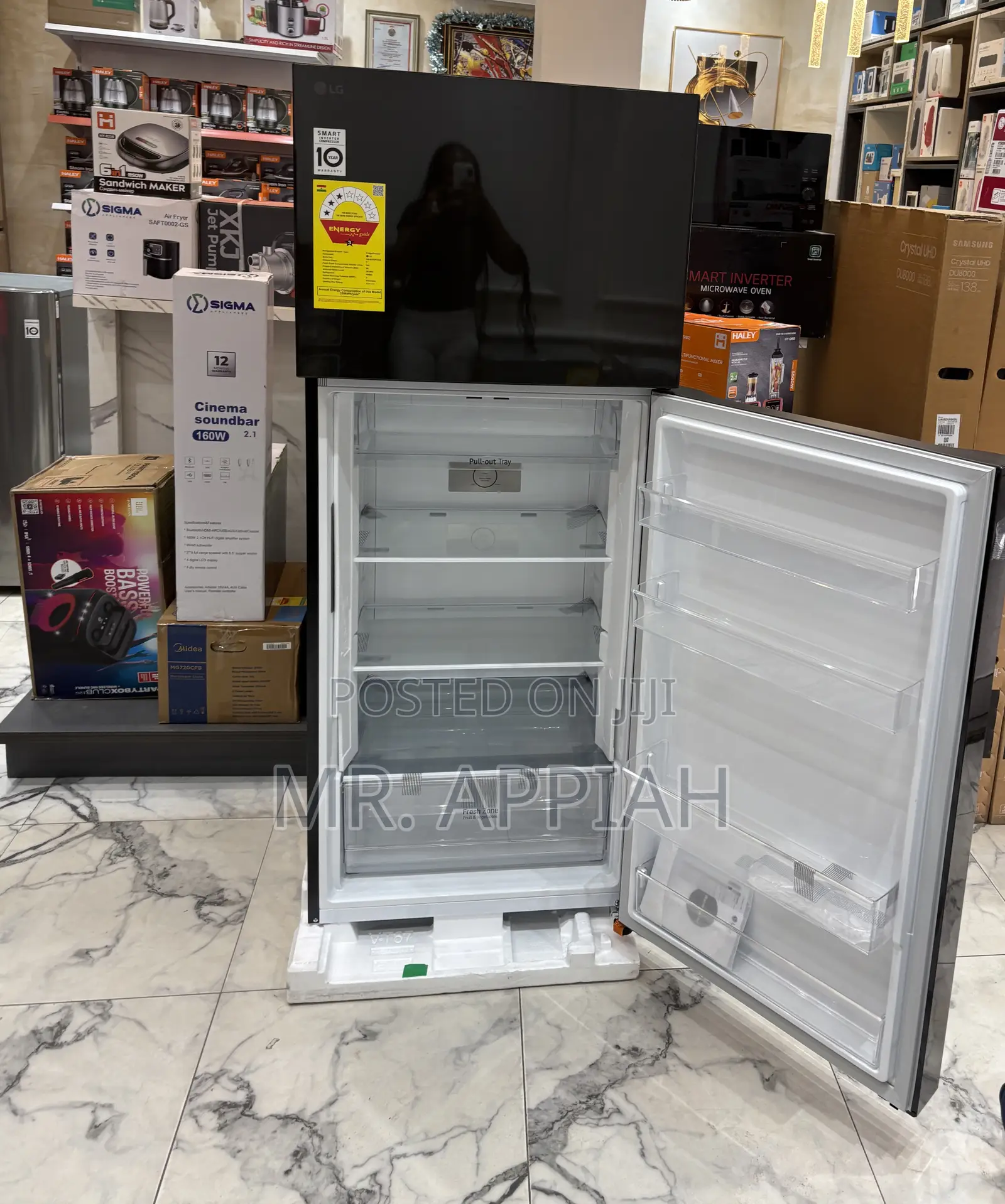 Get Authentic Pearl Gn-B392pxgb Top Mount Freezer Fridge(Mirror) 