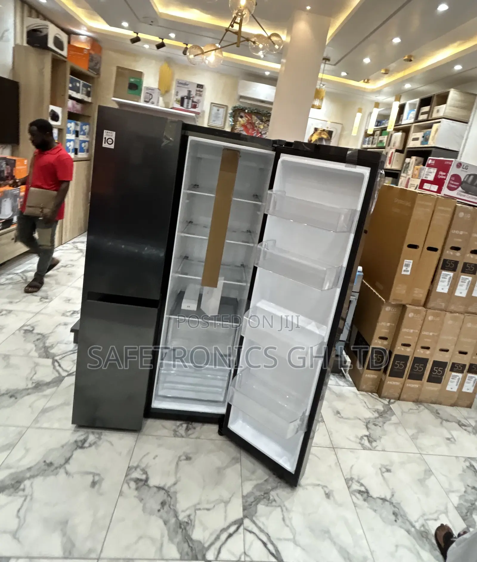 Original Lg Side by Side 674 Liters Grey Electric Refrigerator
