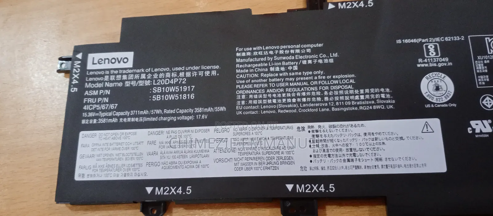 Lenovo Battery L20c4p72